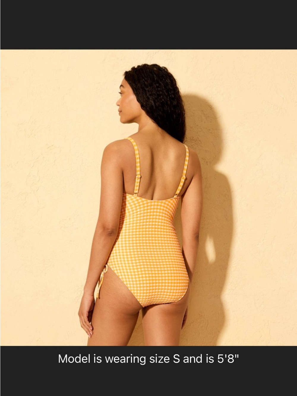 Shade & Shore Yellow Gingham One-Piece Swimsuit